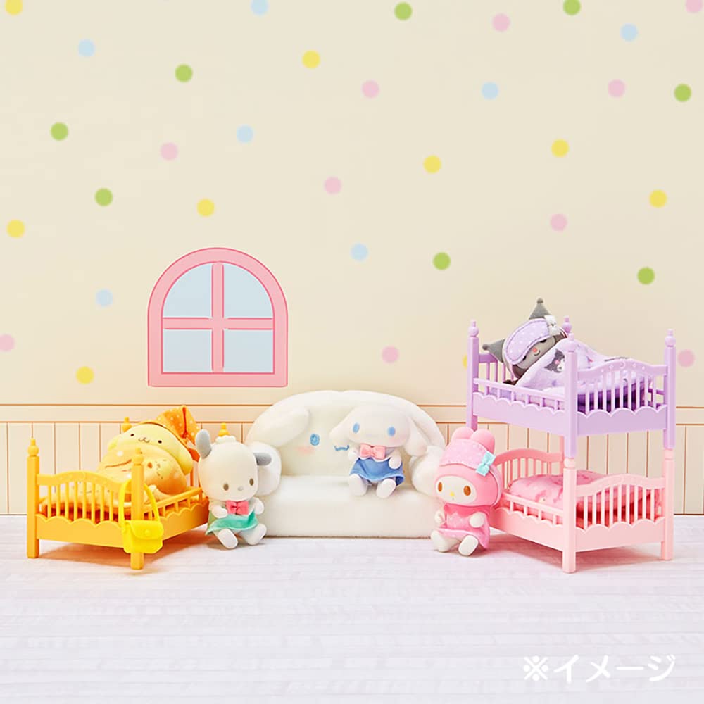 Sanrio Miniature Pom Pom POMPOMPURIN Miniature x 6 x 6 410551 Bed, Purin, Collection, Character, 9.5 cm,