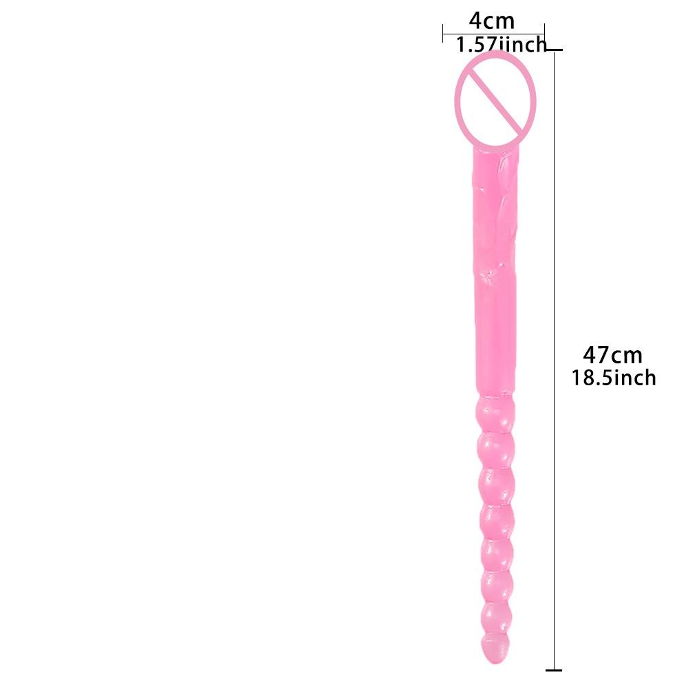 Anal Beads & Penis - Shaped, 47cm Long Double - Ended Realistic Dildo, Suitable for Female Masturbation and Lesbian Erotic Use
