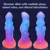 Liquid Silicone Dragon Scale Luminous Dildo Unisex Anal Plug SM Adult Toy