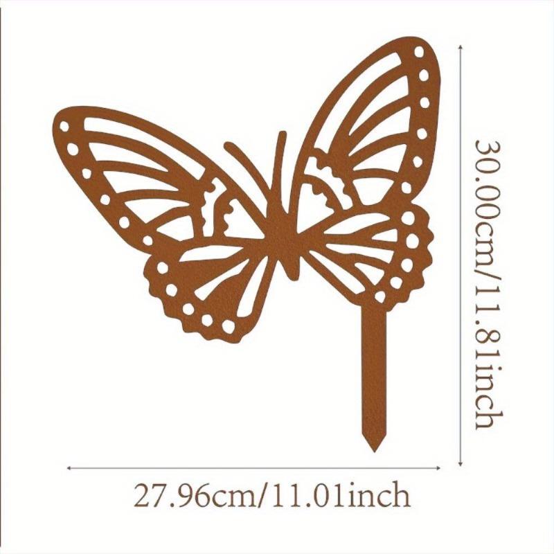 Rustic Garden Stakes with Butterfly Gnomes Mushrooms Decoration