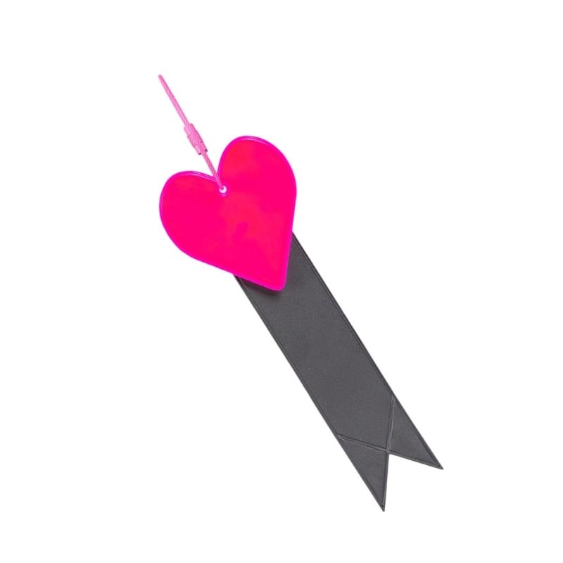 Love Heart Ribbon Bike Reflective Warning Strips High Brightness Multifunction Night Cycling Pendant Bike Equipment
