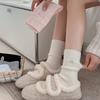 Warm Plush Soft And Waxy Thickened Embroidered Bow Wool Socks Korean Sweet Pile Socks