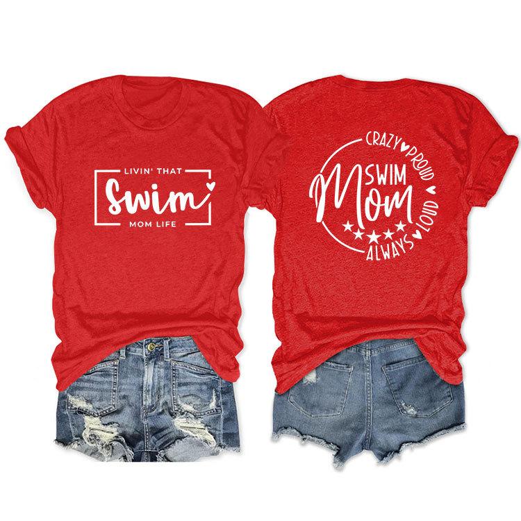 Casual T-shirt Double-sided alphabet print short-sleeved top