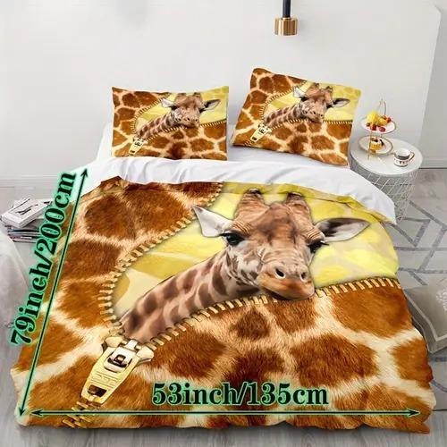 Comforter Giraffe Giraffe Background Theme Suitable For Children Kids And Adults Soft Warm Comfortable Breathable