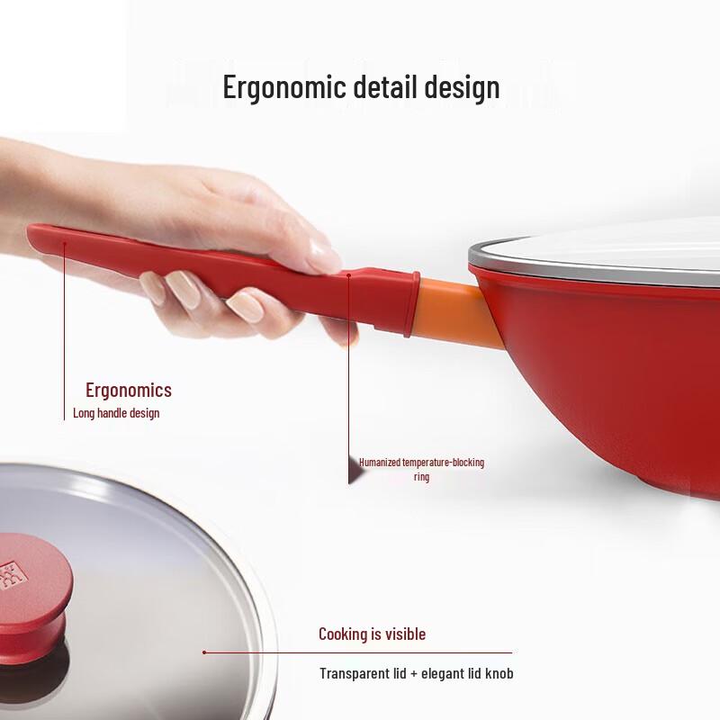 Zwilling NOW Pomegranate 30cm Non-stick Wok Set