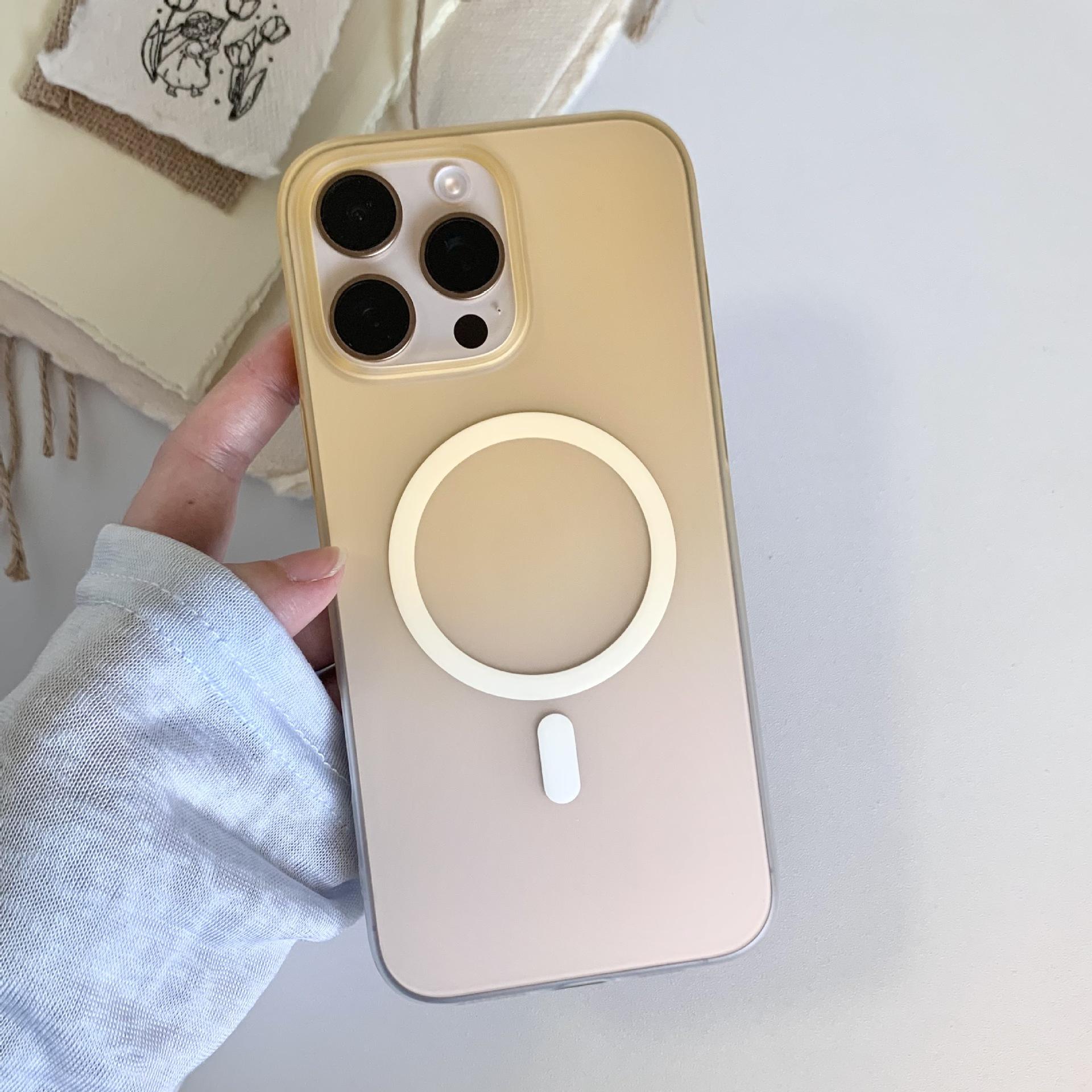 

Applicable to iPhone16promax mobile phone case gradual change matte ice mist magnetic suction Apple 15 ultra-thin PC anti-drop sheath iPhone 12