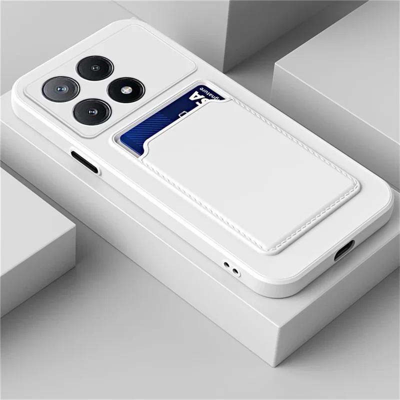 For Xiaomi Poco X7 Silicone Card Slot Phone Case X 7 X6 X5 X4 X3 Pro 5G NFC GT Soft Wallet Holder Little F6 M6 M4 Pro Back Cover