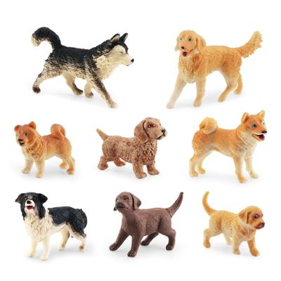 Realistic Mini Dog Figurines Playset Dog Cake Cupcake Topper Dog Figures Toy Set