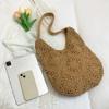 Women Woven Bag Chic Hobo Bag Large Capacity Weaving Shoulder Purse Stylish Hollow Out Handbag Vacation Bag