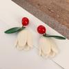 [Elegant Tulip Earrings] Chic Elegant Retro Tulip Flower Dangle Earrings | for Women