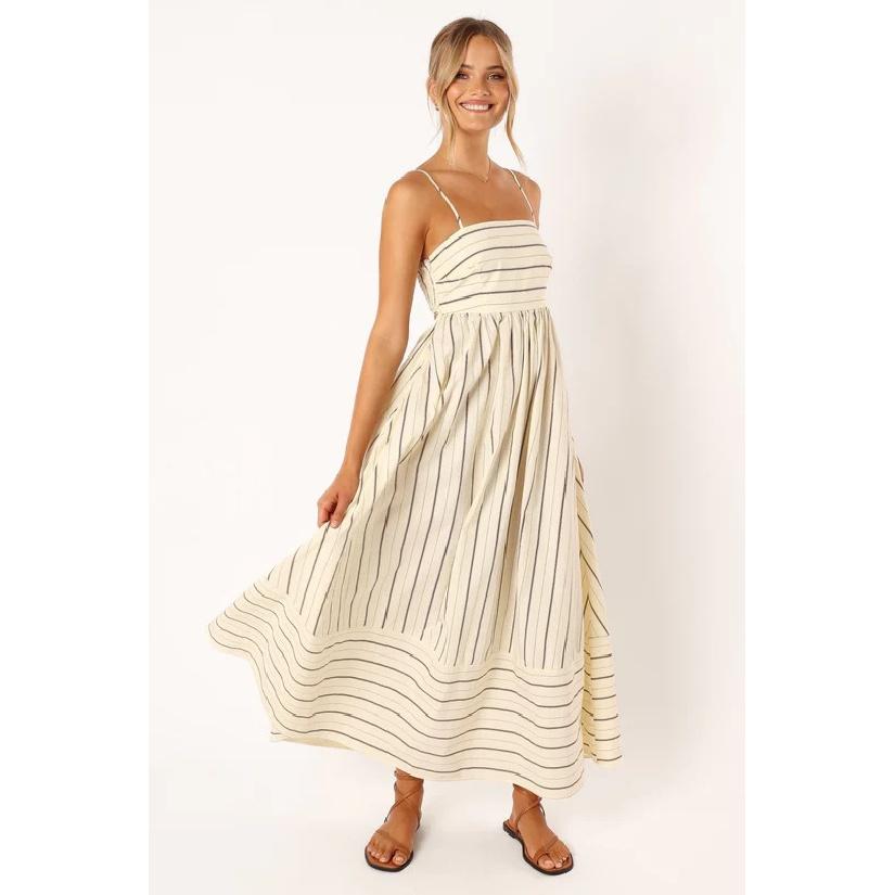 

Новая женская одежда, повседневный темперамент, элегантный повседневный Pure Desire, сексуальный напечатанный комбинезон, длинная юбка, легкое платье, вечернее платье высокого класса L бежевый