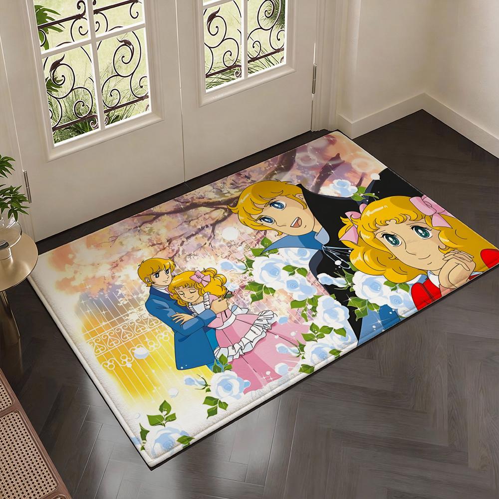 Sweet Classic Anime C-Candy Candys Floor Mat Soft Thickened Flannel Door Mat Non-Slip Living Room Rug Home Decor
