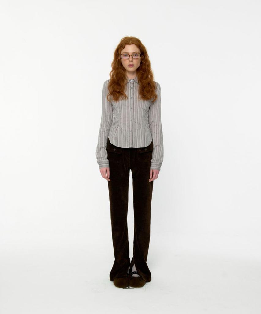 LOULOUSEOUL Linda Boots Cut Corduroy Pants (Brown)