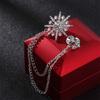 Zinc Zinc Alloy Men Brooch Tassel Chain Suit Lapel Pin Personality Star Tassel Brooch  Collar Decoration