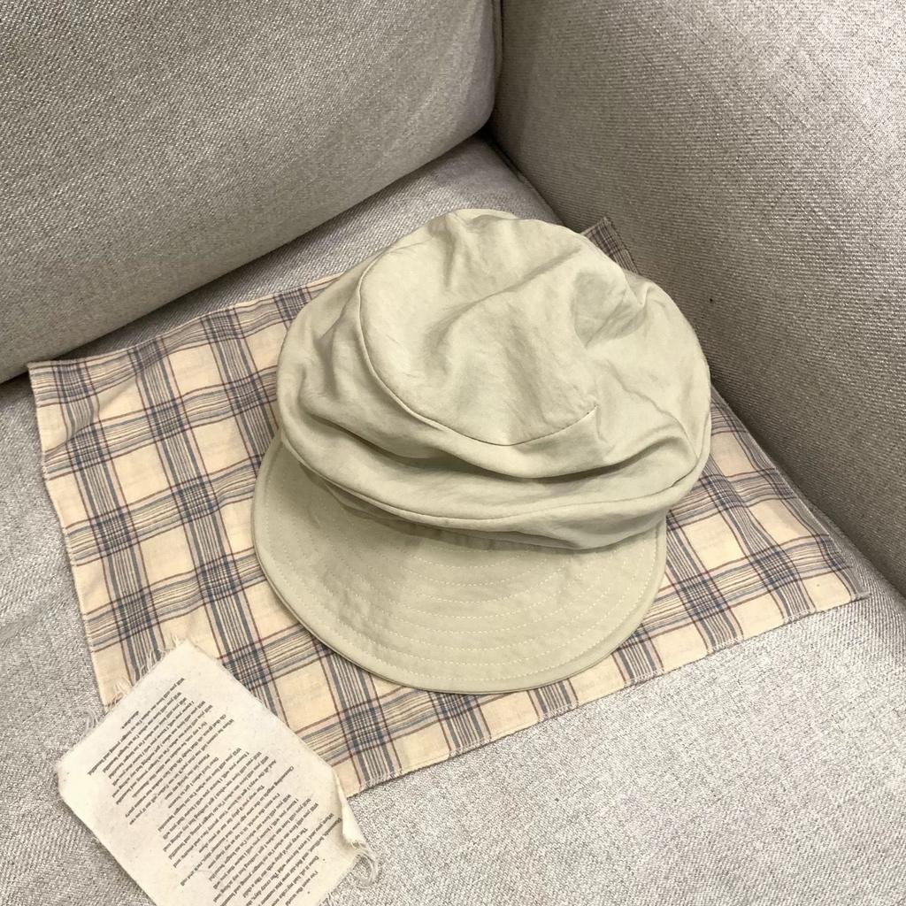 Japanese niche cotton and linen pleated cloud beret female spring and autumn face small newsboy hat octagonal painter hat