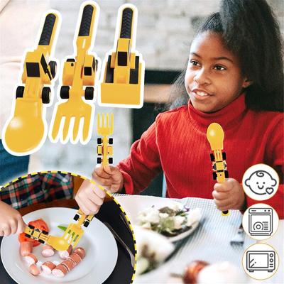 Creative Excavator Bulldozer Children's Toy Tableware