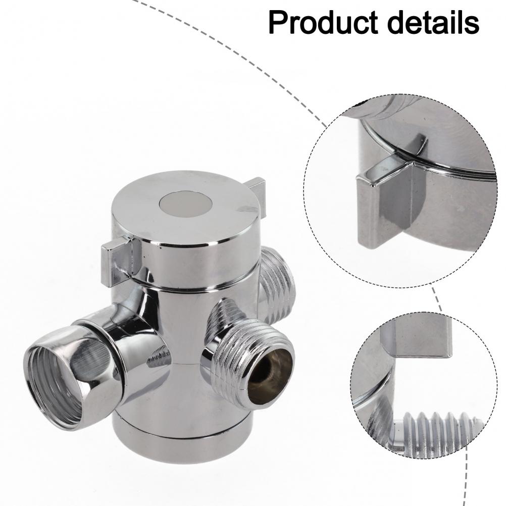 Shower Head Adjustable Valve T-Adapter Tap 1/2\" 3-Way