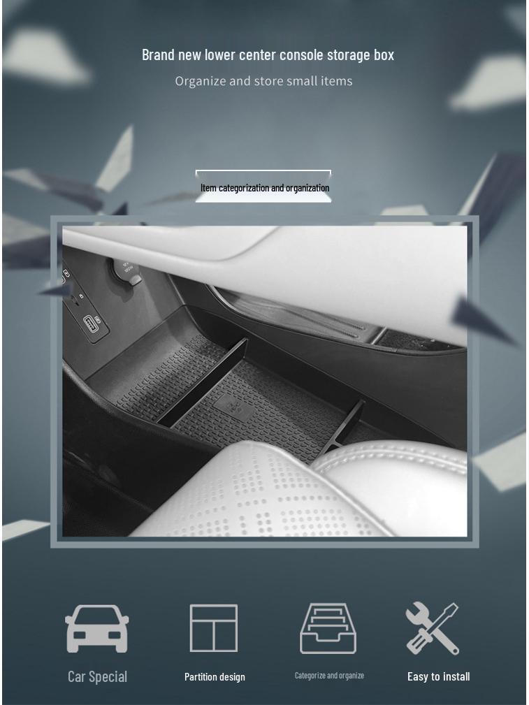 Adjustable Car Center Console Storage Box Organizer