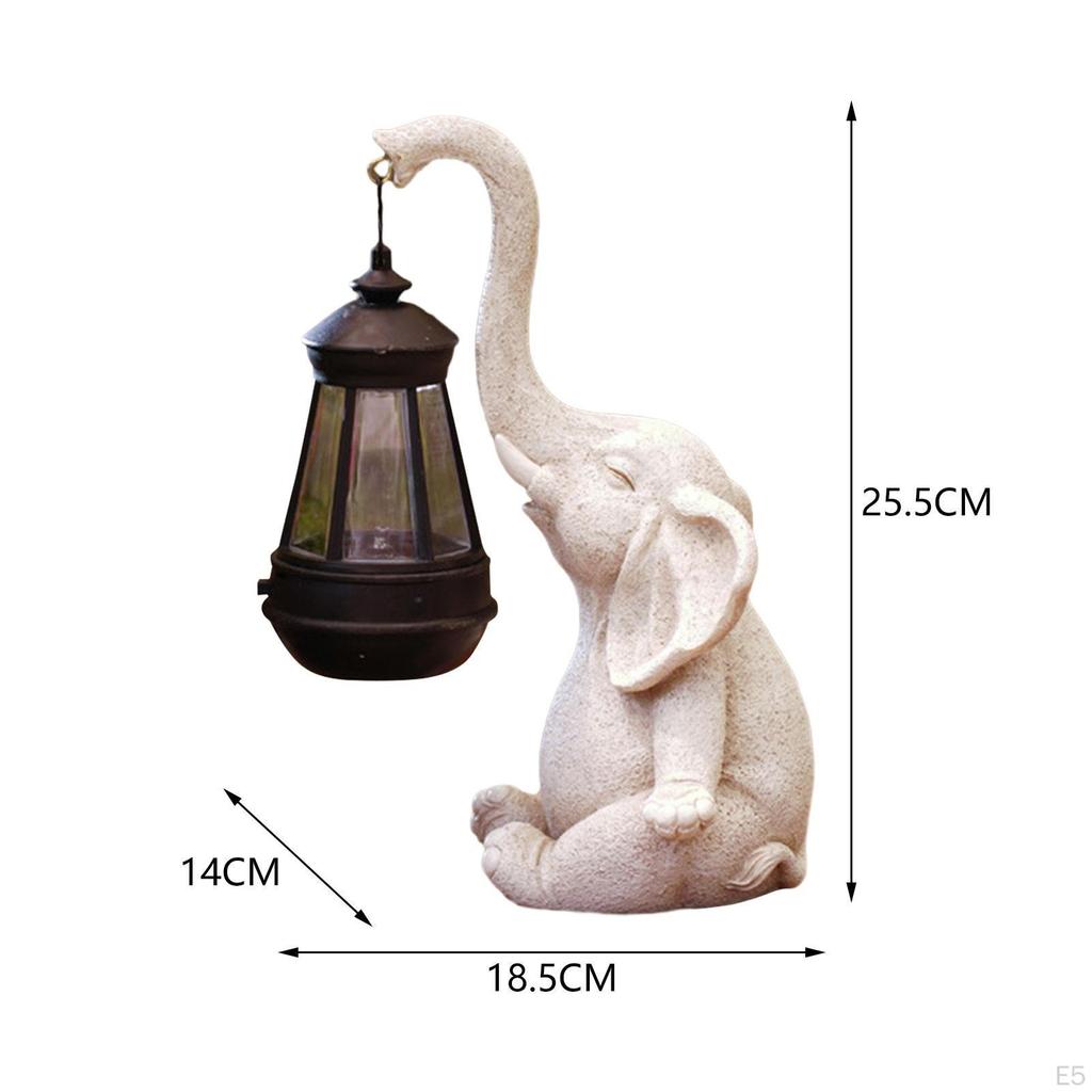 Olifant Buiten Tuinbeeld Landschapslamp met Zonne-Lantaarn Beeldje, Creatief