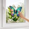 Flower Butterfly Design Window Sticker, Adhesion No Glue Waterproof Wall Decal for Living Room Bedroom Entrance Hall Home Decor