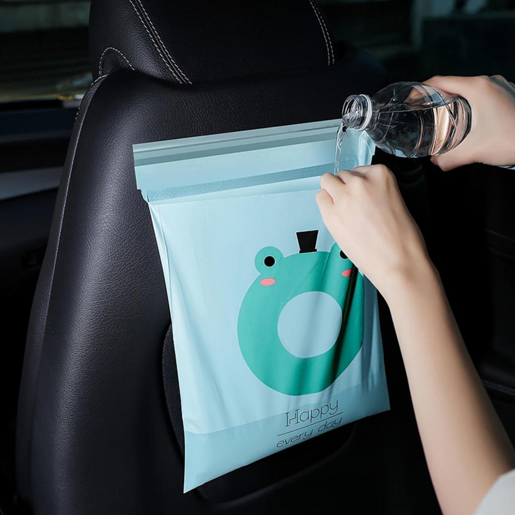 15pcs/Set Car Garbage Bag Dashboard Paste Portable Trash Rubbish Bag Auto Traveling Seat Back Hanging Disposable Trash Bag