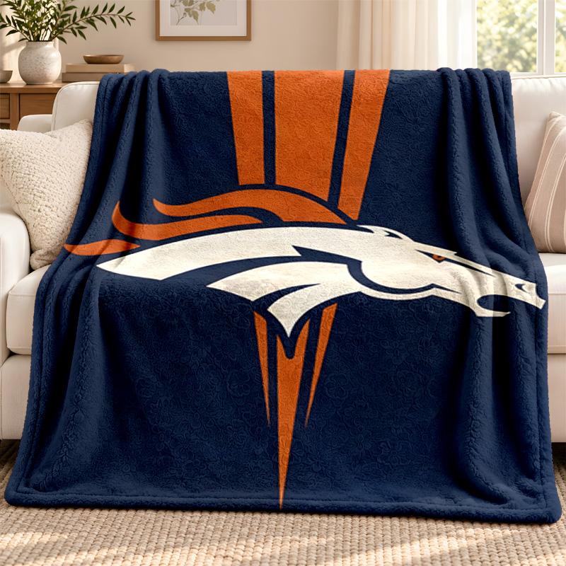 Denver Broncos blanket Flannel Blanket Soft Cozy Plush Throw for Sofa Bed Lightweight Home Decoration Outdoor camping