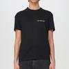 Calvin Klein T-shirt girocollo da uomo con stampa logo aderente Top Neri J30J324671-BEH