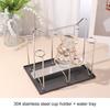 Stainless Steel Cup Drying Rack Upside-Down Large Capacity Glass Cup Storage Rack Saving Space with Handle
