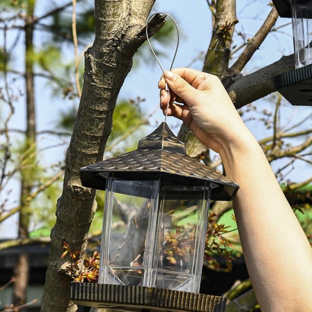 Plastik Vogel Futterstation Turmform Vogel Futtertablett Futterbehälter Außenbereich