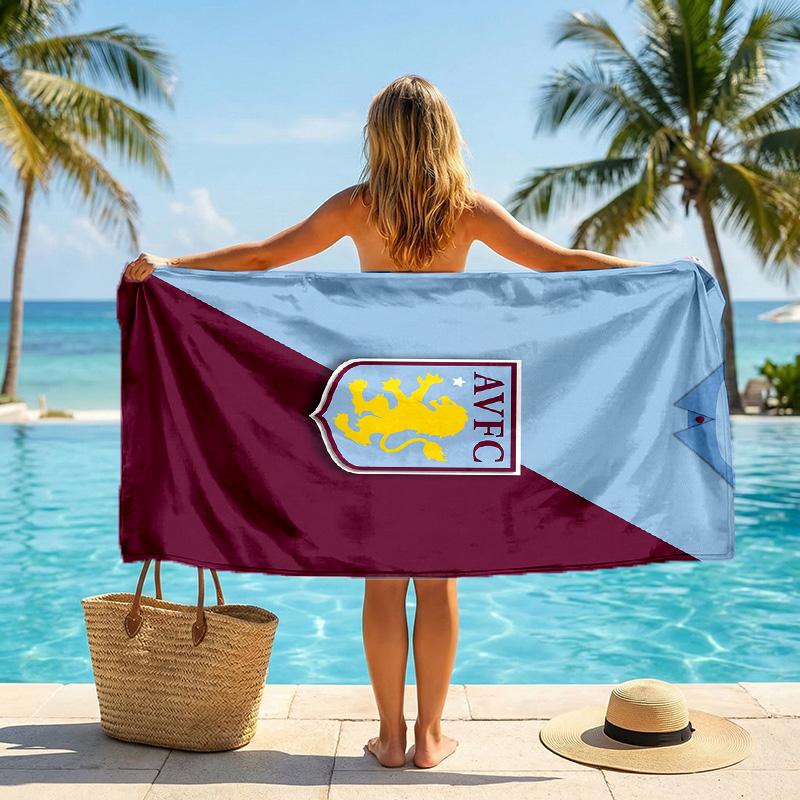 Asciugamano da Spiaggia Aston Villa Football in Morbida Microfibra Asciugatura Rapida Assorbente per Spiaggia Piscina Viaggio