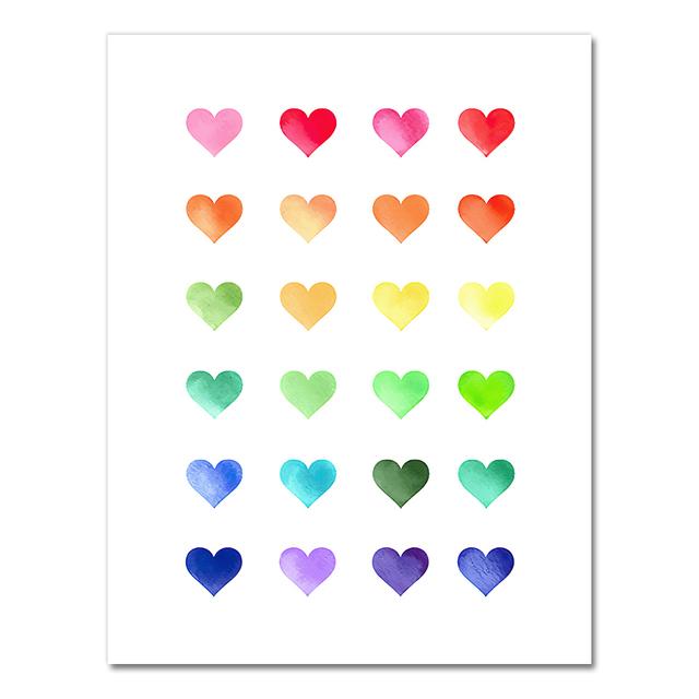 Watercolor Rainbow Alphabet Paintings Playroom Decor Educational Poster Kids Wall Art Canvas Prints Neutral Nursery Decoration No Frame