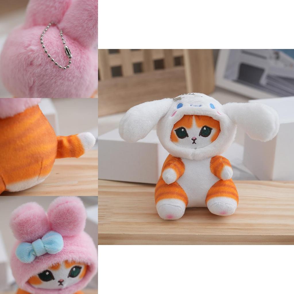 Adorable Plush Shark Cat Backpack Keychain Doll Pendant For Creative Gifts