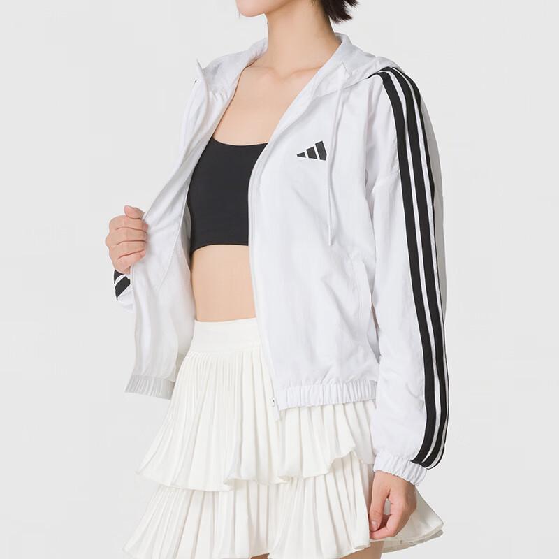 Adidas Women's Spring/Autumn Hooded Woven Mesh-Lined Jacket