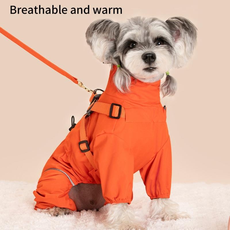 Regulable Dog Rain Jackets Snowproof Windproof Clothes Removable Dog Raincoats for Comfortable Dry Walks