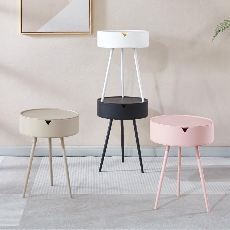 Modern Mini Round Triangular Side Table for Bedroom or Living Room - Minimalist Design