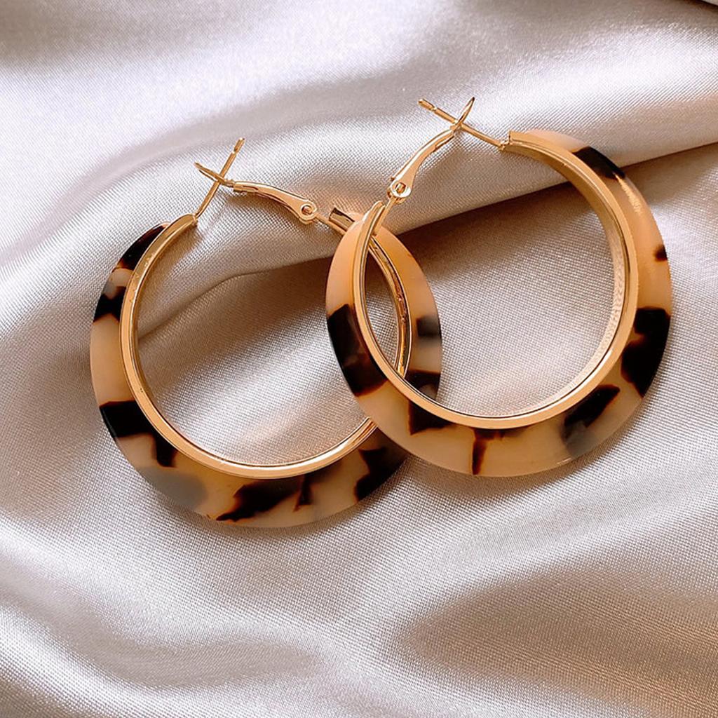 Boucles d'oreilles créoles léopard tempérament féminin pour femmes Bijoux Accessoires d'oreilles exagérés pour fille gothique