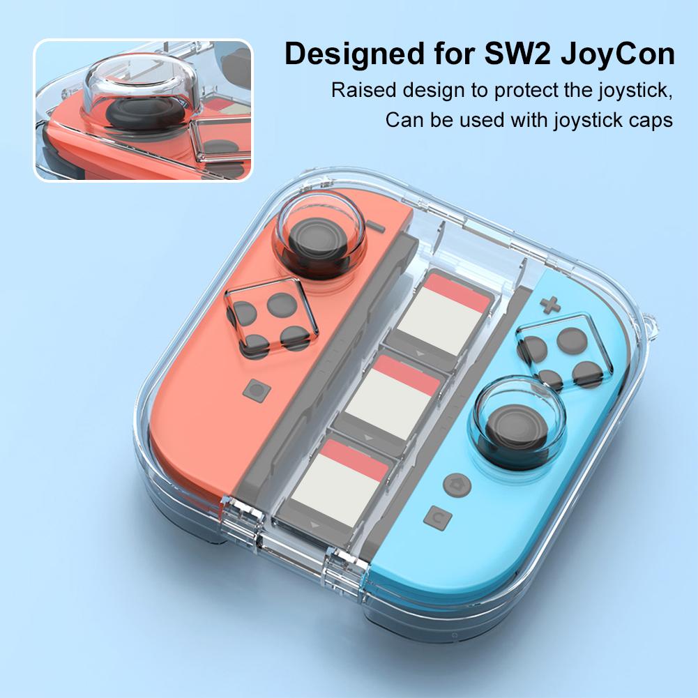 Transparent Storage Box with Game Card Slots Clear Protector Shell PC Storage Case for Nintendo Switch2 Joy-Con