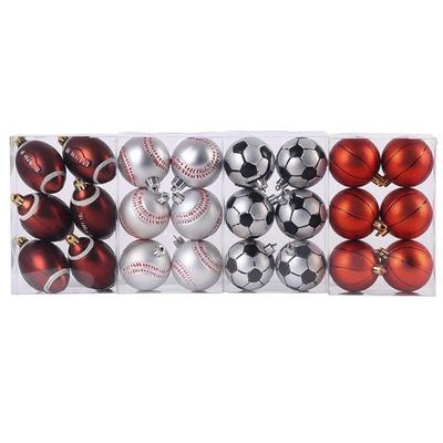 6Pcs Plastic Christmas Tree Ornament 6cm Electroplated Ball Painted Christmas Balls