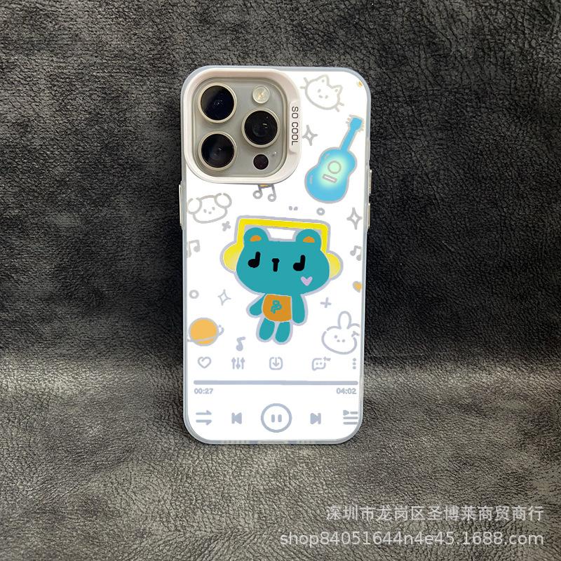 Headphone bear for Apple 15 colored silver iPhone14Pro creative 11promax matte 16 protective case 17