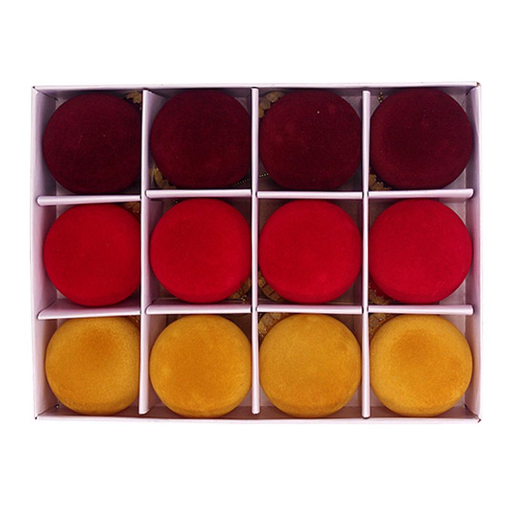 12Pcs/Set Flocking+PET Christmas Tree Ball Ornament Xmas Decorative Hanging Decoration