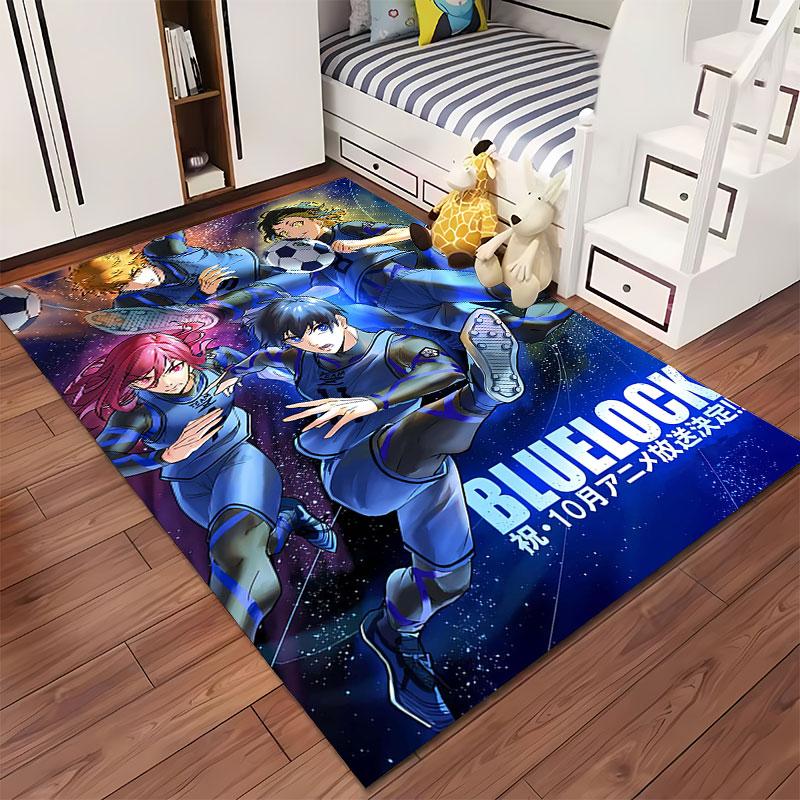 "Blue Lock Soccer Anime Design" suitable as a non-slip mat for the living room or bedroom sofa