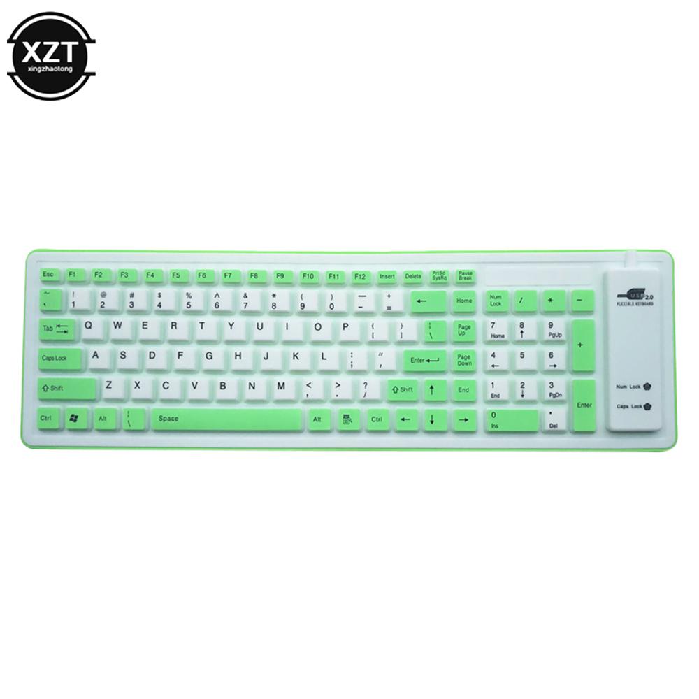 103 Keys Portable Silent Foldable Silicone Keyboard USB Wired Flexible Soft Waterproof Roll Up Silica Gel Keyboard for PC Laptop