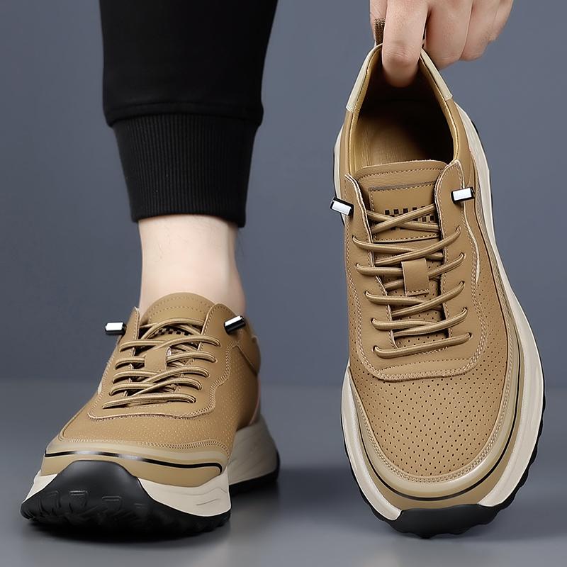 Fashion Lace-Up Men Shoe Leather Fashion Casual Shoes Men All-match Mens Sneakers Handmade Men's Walking Shoes New Skate Footwear Men