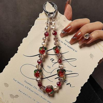 Trabzon Hurması Ruyi Telefon Zinciri Hafif Lüks Boncuklu Kristal Telefon Zinciri Telefon Kılıfı Kolye El Tipi Zincir Telefon Askısı