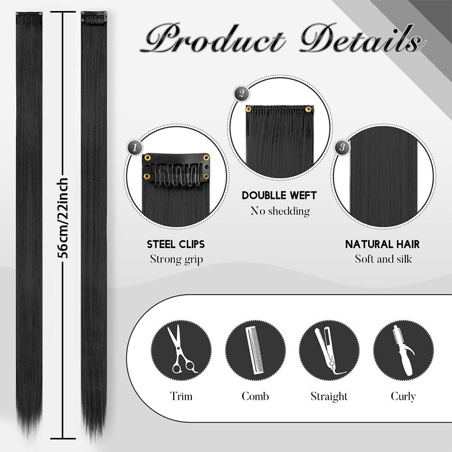 Colorful Invisible Clip-In Hair Extension: High-Temperature Silk for Highlighted Straight Hair