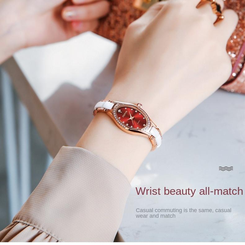 JINSHIDUN Brand Watches Swiss Watch Quartz Movement Fashion Waterproof Thin Women's Watch Women