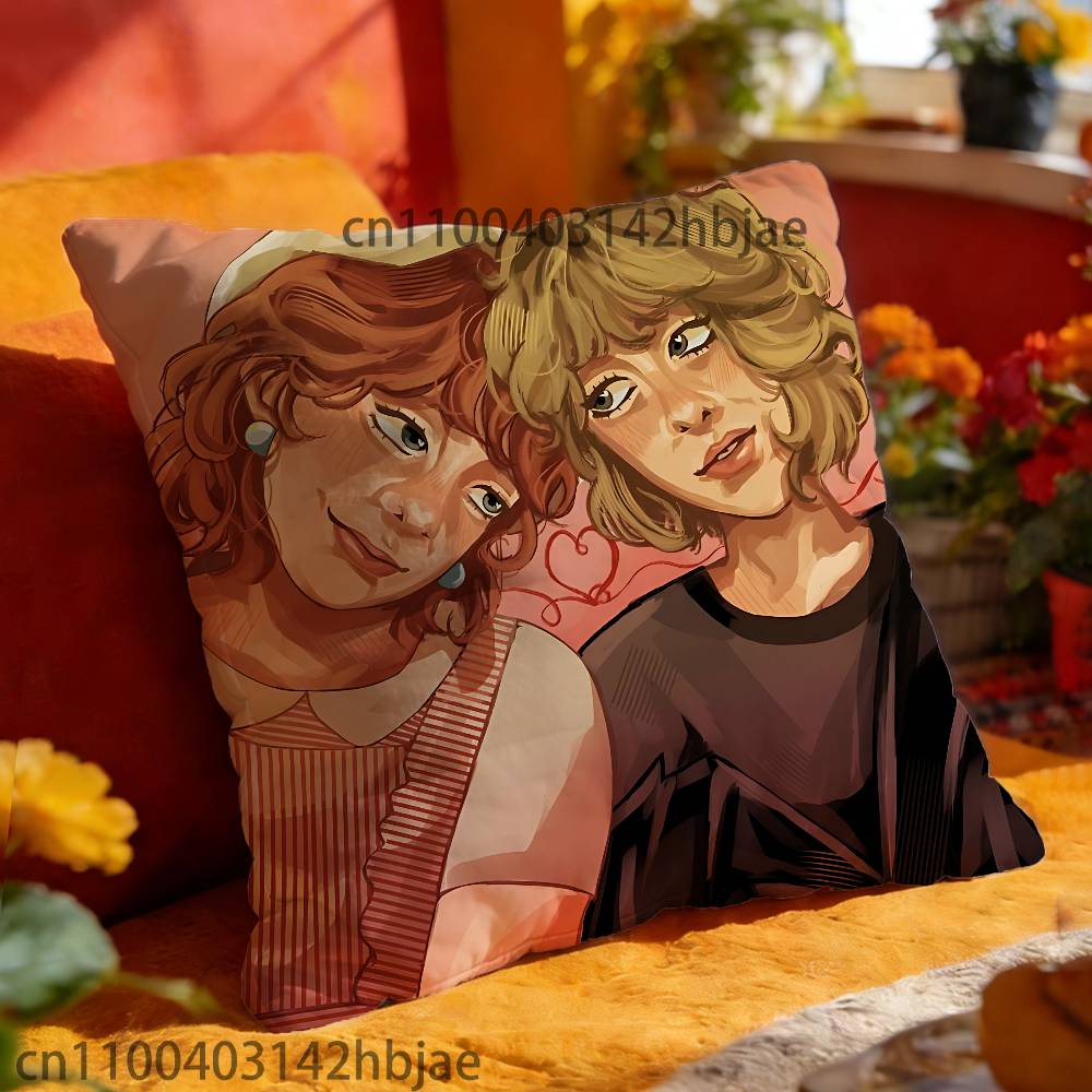 Rockie V-Vickie and R-Robin Pillow Case Print Polyester Fiber 40X40 Cm Home Sofa Throw Cushion Cover Decoration