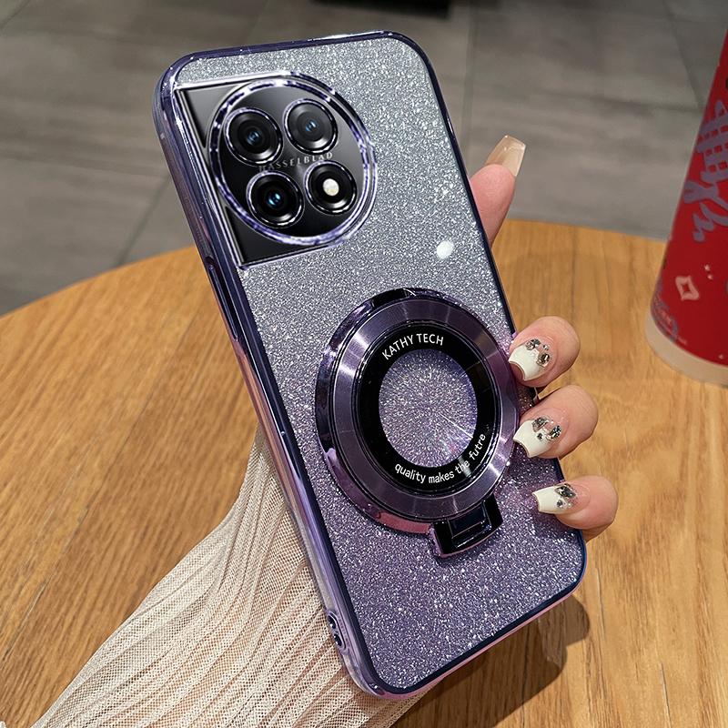 

Роскошный чехол-подставка с магнитной фиксацией для Oneplus ACE 3 2 V 12 11 R 10 PRO 9 8 T, противоударный, с магнитной подставкой Oneplus NORD 3&Case & Holder фиолетовый