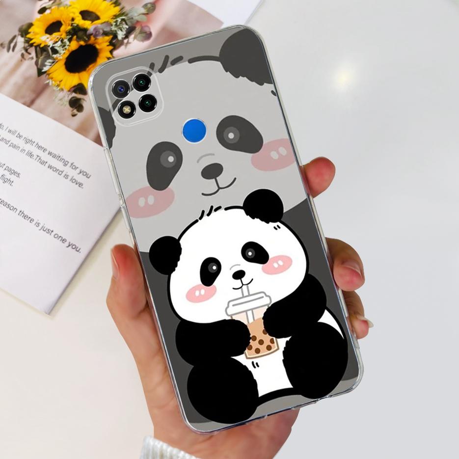 Hülle für Xiaomi Redmi 9C, niedliches Panda-Astronauten-Motiv, weiche Silikon-Handyhülle für Xiaomi Redmi 9C NFC Redmi9C Fundas Capa