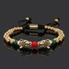Luxury Leopard Head Charms Man Bracelet Stainless Steel Beads Woman Bracelets Lover Couple Jewelry Gift